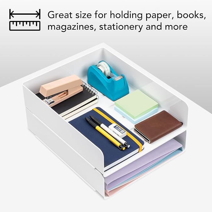Tiawudi Desk Organizer, Office Organization and Storage, Plastic Letter Tray - Image 5