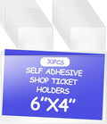 Outus 30 Pcs Self Adhesive Shop Ticket Holders Clear Plastic Sleeves Adhesive by Outus