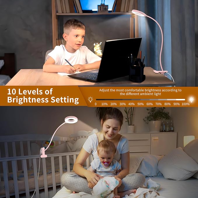 iZELL LED Desk Lamp with Clamp, Reading Light with 3 Color Modes & 10 - Image 3