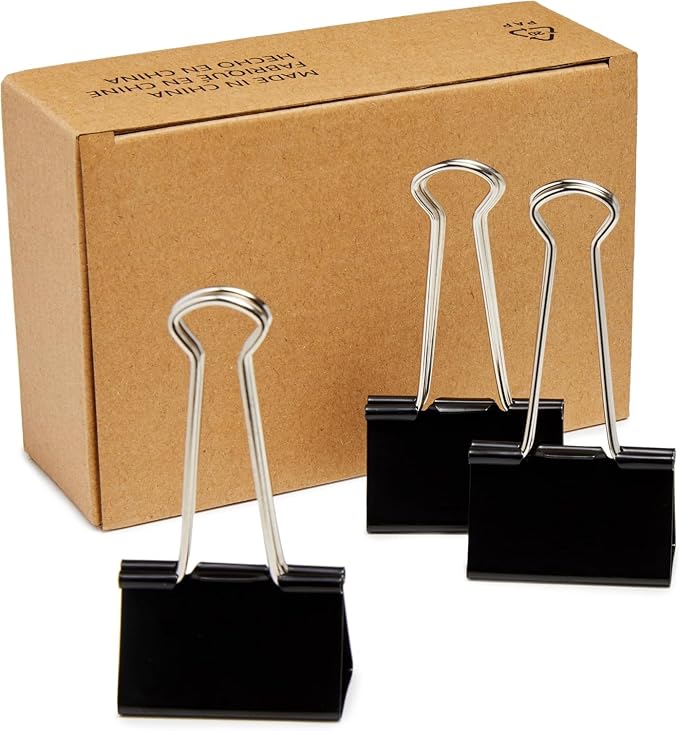 Amazon Basics Sturdy Binder Clips, Office Supplies, Large 2 in, Document by AmazonBasics