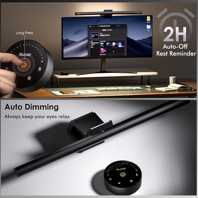Quntis Monitor Light Bar with Remote, 16.7'' Eye Care No Glare Computer Light - Image 6