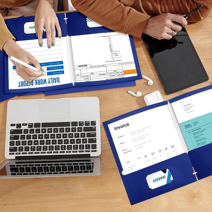 BIBRADAA® 100 Packs Blue Folders, Paper Folder Surface - Image 5