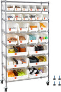 VEVOR 8-Tier Rolling Bin Storage Rack, 26 Organizer Bins, Bin Rack Storage by VEVOR