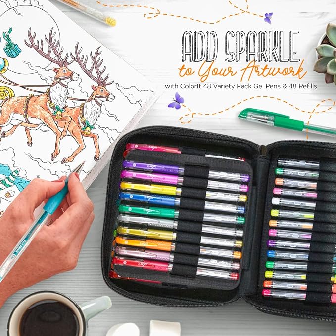 ColorIt Gel Pens for Adult Coloring – 96 Pack - Image 5