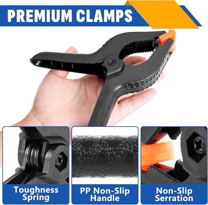 20 Pack 6 inch Plastic Spring Clamps, Backdrop Clips, Plastic Clamps - Image 3