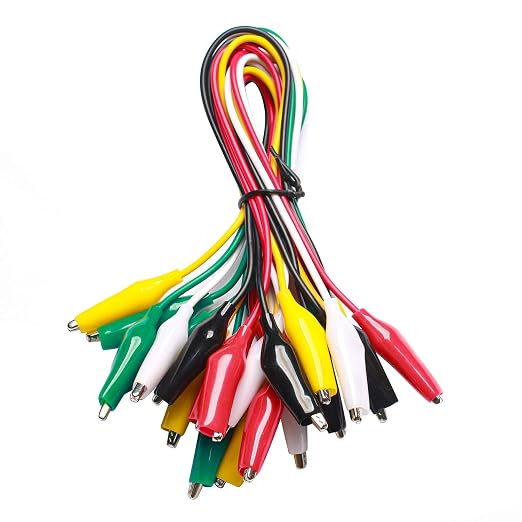WGGE WG-026 10 Pieces and 5 Colors Test Lead Set & Alligator Clips, 20.5 inches by WGGE