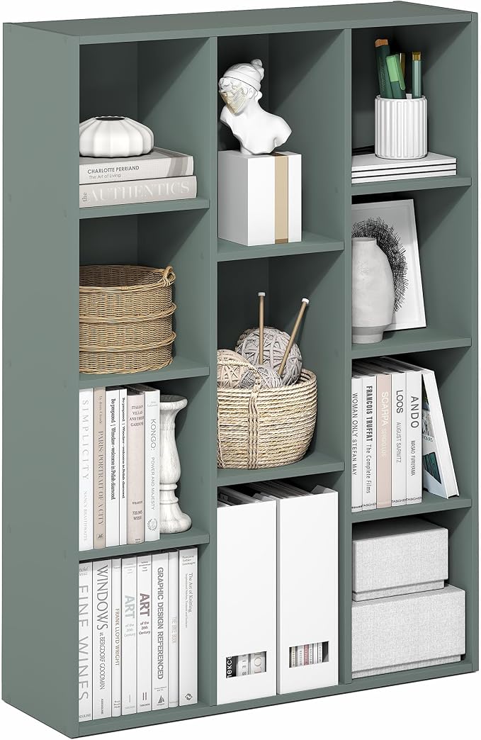 Furinno LUDER Book Shelf, 11-Cube Bookshelf, Reversible Bookcase, 9.4 x 29.1 x by Furinno-FitsYourSpaceFitsYourBudget