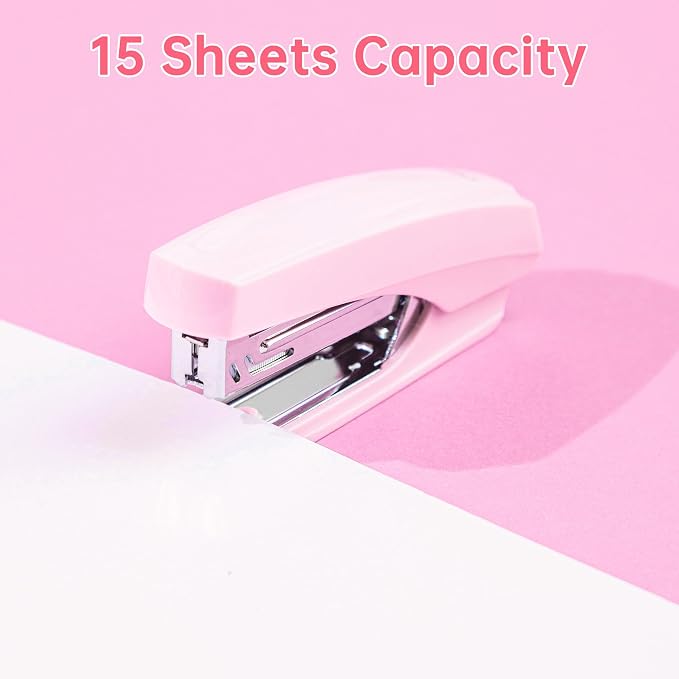 deli Pink Office Supplies, 14 in 1 Desk Accessories Set - Image 5