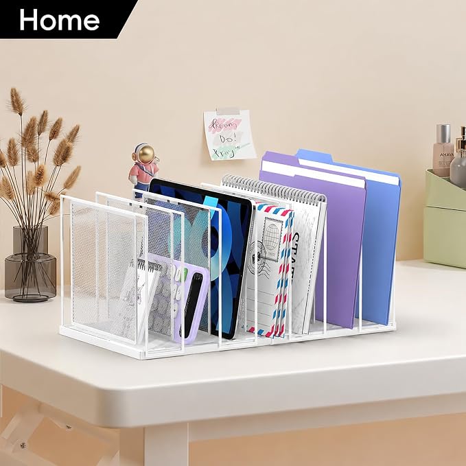 File Organizer for Desk, 7-Section Vertical File Sorter, Paper Holder Organizer - Image 2
