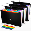3Pcs Expanding File Folder, 13 Pockets Accordion File Holder Organizer by Nicecho