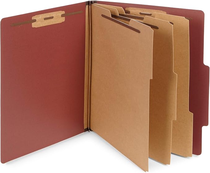 Blue Summit Supplies 10 Red Classification Folders, 3 Dividers, Letter Size by BlueSummitSupplies