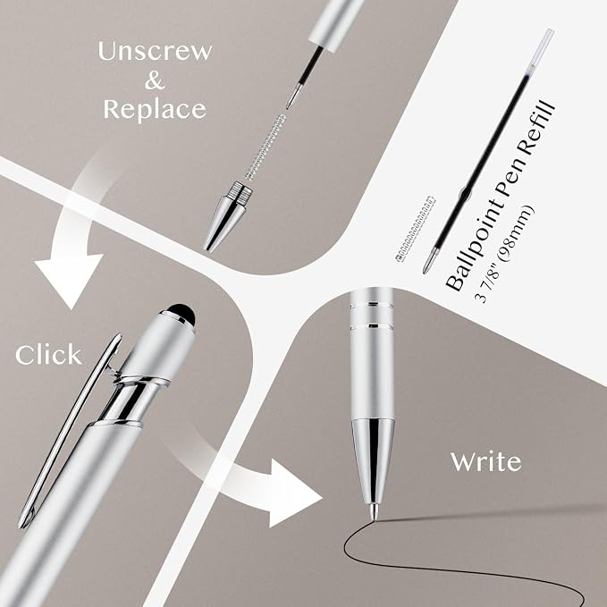 LINFANC 12 Pack Silver Ballpoint Pen - Image 3