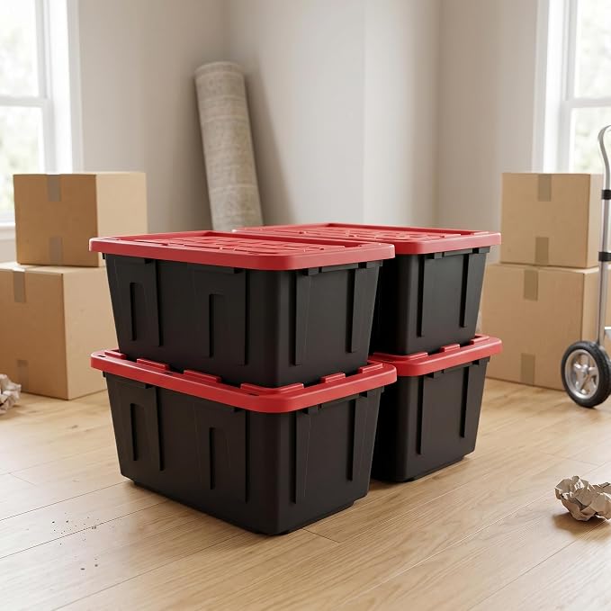 4Pcs 27-gallon Plastic Storage Box, Sturdy and Durable - Image 4