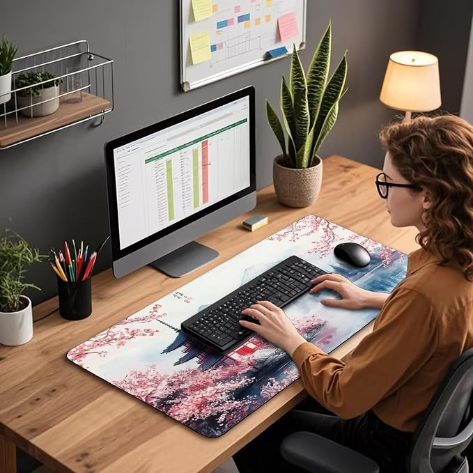 Japanese Cherry Blossom Large Gaming Mouse Pad 31.5"x15.7"｜ Mount Fuji Art XXL - Image 2