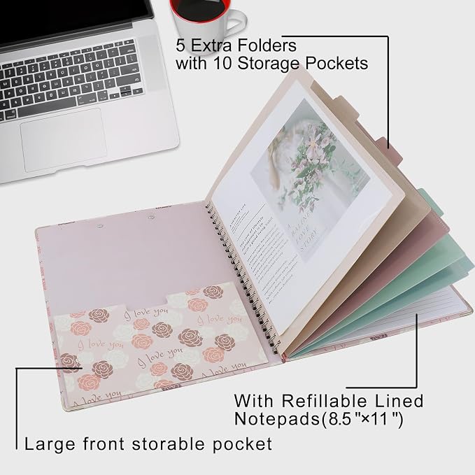 Clipboard Folio Spiral Folder Board, 5 Extra Folders - Image 3