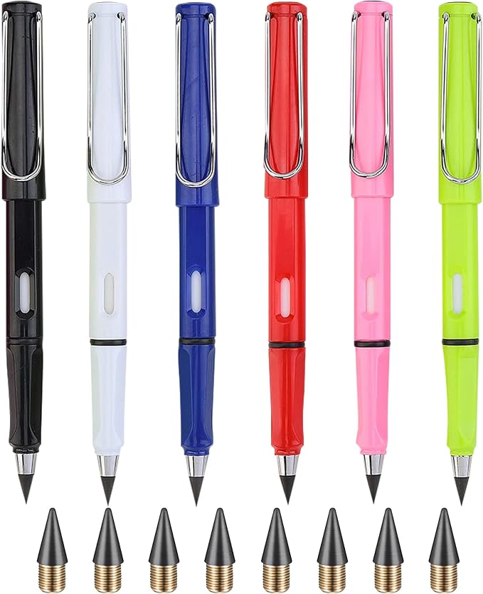 6 Sets Everlasting Pencil, Infinity Pencils, NO-Sharpening Pen by JGYXQYD