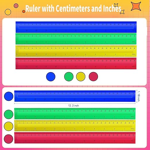 300 Pcs 12 Inch Rulers Bulk Plastic Kid Ruler - Image 3