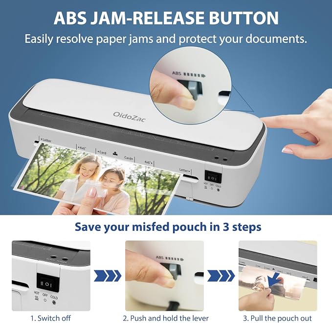 Laminator Machine, 11 in 1 Laminating Never Jam Technology - Image 4