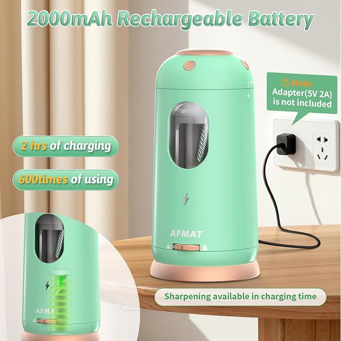 AFMAT Electric Pencil Sharpener, Auto in & Out, Fully Automatic Pencil Sharpener - Image 5