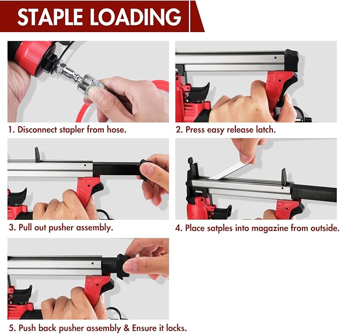 Arrow Pneumatic Staple Gun, Oil-Free Upholstery Stapler - Image 7