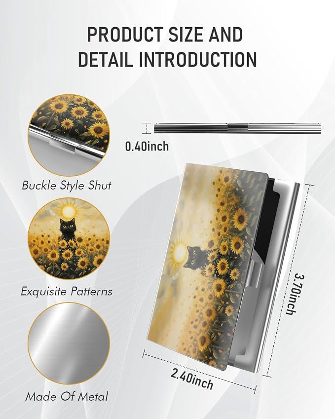 Business Card Metal Slim Organizer, Professional Stainless Steel Square Pocket - Image 3