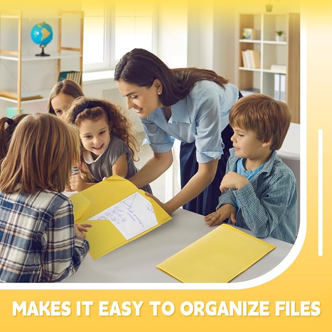 Henoyso 36 Pack Yellow Plastic Folders - Image 6