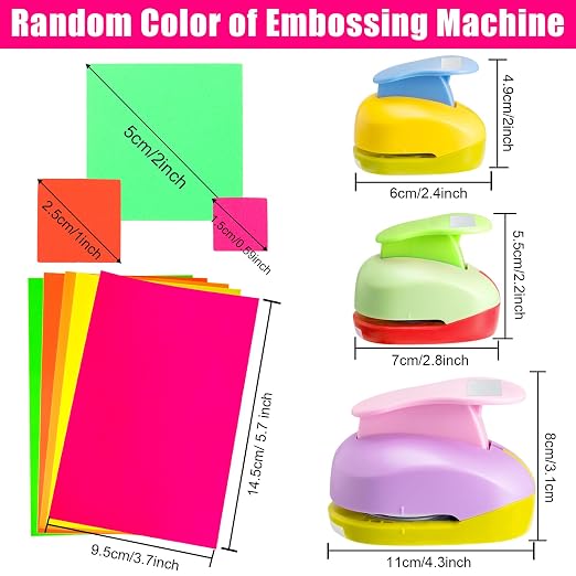 Chengu 3 Pack Square Craft Hole Punch 2, 1 and 5/8 Inch Punch Paper Punchers - Image 2