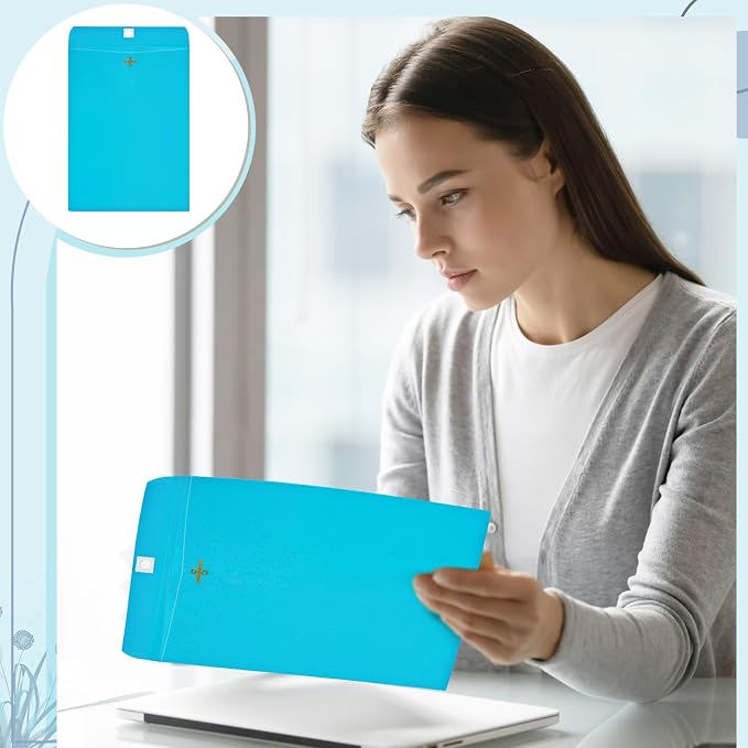 Geyee 100 Pcs Clasp Manilla Envelopes 6 x 9 Inch Gummed Colored Envelopes - Image 6
