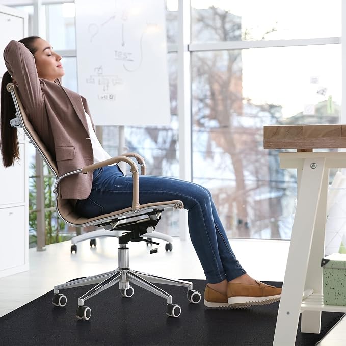 Office Chair Mat for Hardwood Floor: 53"x45" Large Black Rolling Chair Mat for - Image 8