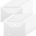 24 Pack, Plastic Envelopes – Transparent Waterproof Reusable File Folders by WORPSON