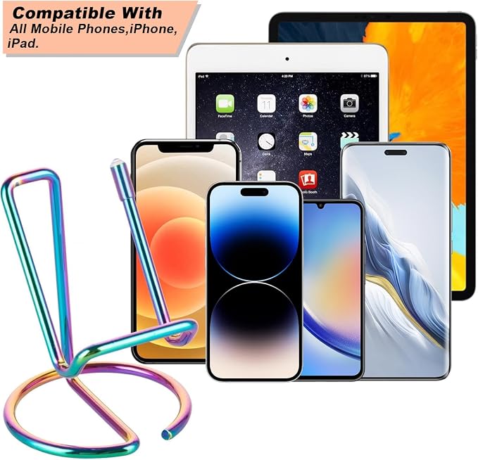 ROPOSY Cell Phone Stand for Desk, Cute Metal Rainbow Cell Phone Stand Holder - Image 7