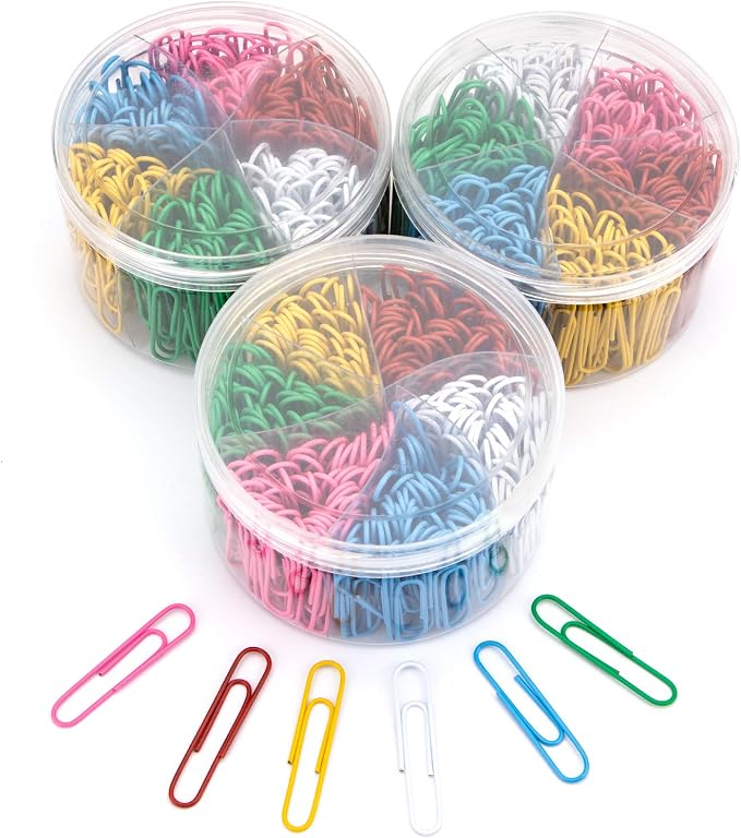 Yarlung 900 Pieces 2 Inch Jumbo Paper Clips, Vinyl Coated Large Paperclips by Yarlung