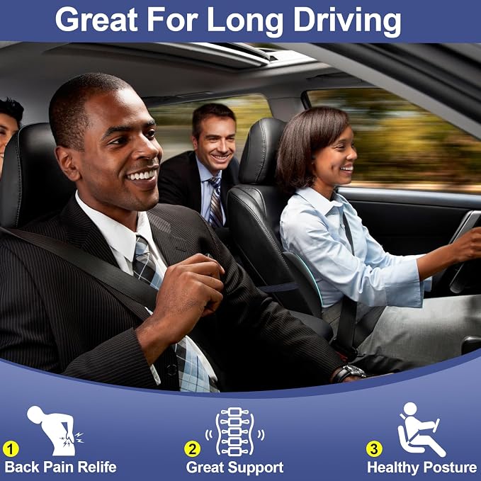 Cooling Lumbar Support Pillow for Car, Memory Foam Car Seat Back Support Pillow - Image 7