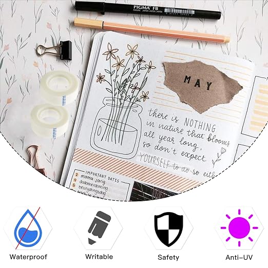 OWLKELA 12 Rolls Matte Adhesive Tape, Matte Finish Invisible Tape, Foggy - Image 7
