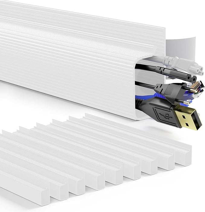 Delamu 157in Cable Management Under Desk, Safe & Tidy Under Desk Cable by DELAMU
