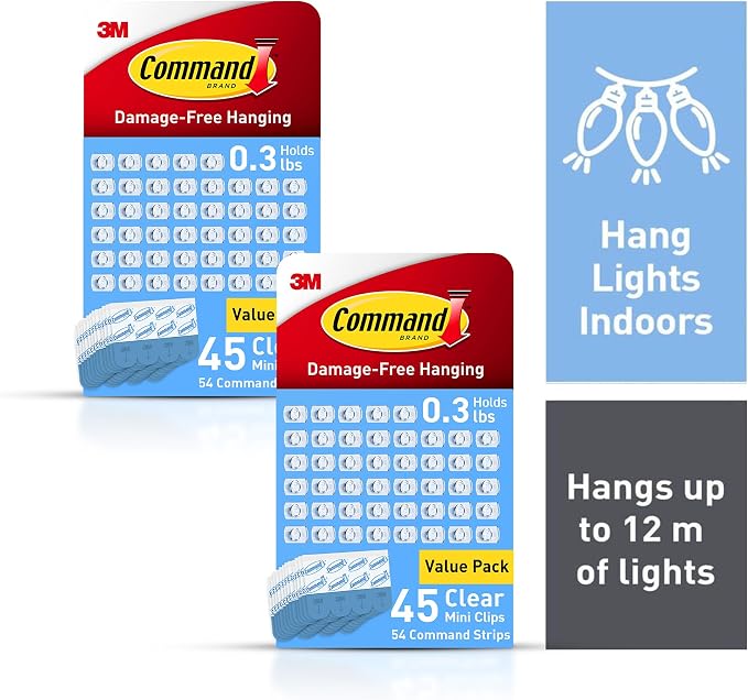 Command Indoor Mini Light Clips, Damage Free Hanging Christmas Lights, Mini - Image 3