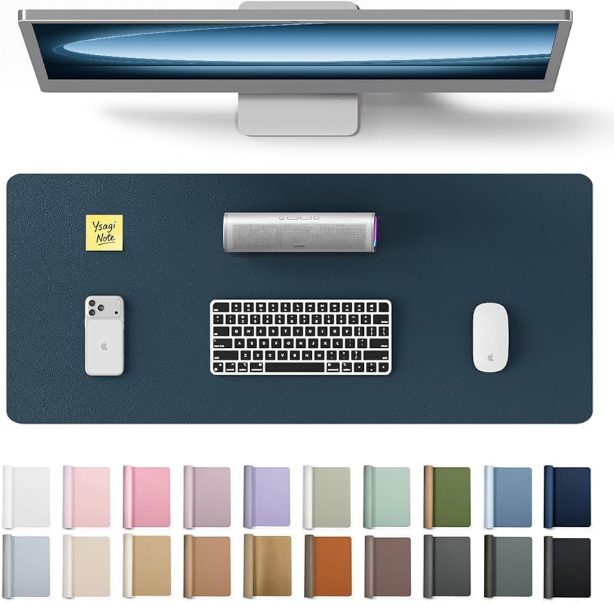 YSAGi Leather Desk Protector, Office Mat, Large Mouse Mat, Non-Slip PU Leather by YSAGi