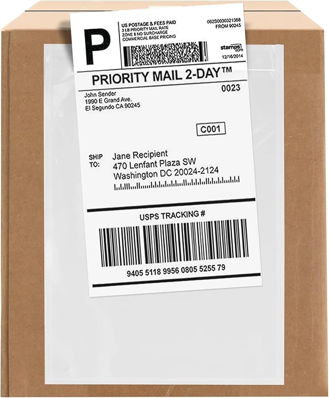 1000 Count 7" x 10" Shipping Label Envelopes, Top Loading by GPI+POLY