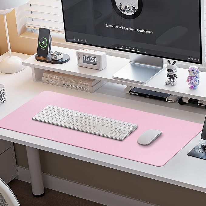 Boutilon Leather Desk Pad Protector, Non-Slip Mouse Pad, Laptop Desk Pad - Image 6