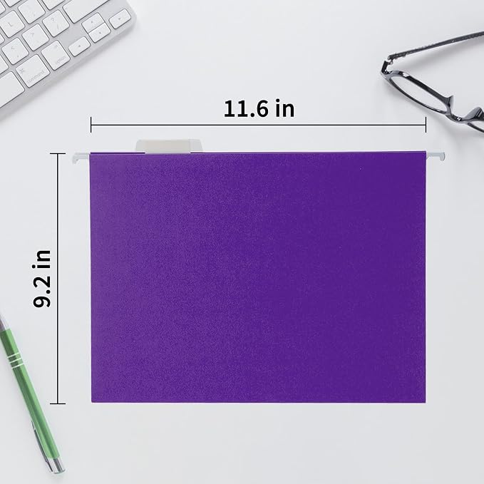 Purple Hanging File Folders, 50 Packs Letter Size File Folder, Designed - Image 2
