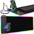 RGB Mouse Pad with Foldable Phone Stand & Wireless Charger, 31.5"x11.8" XL by miroddi