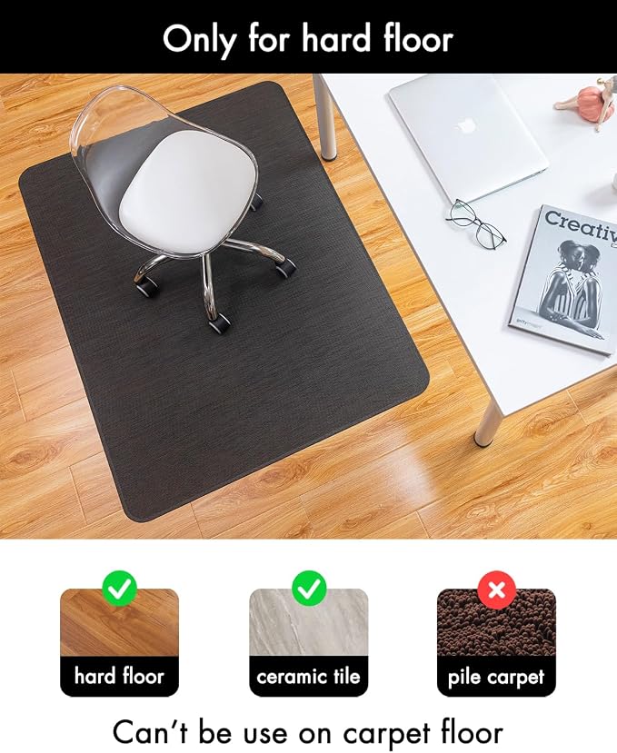 BARoyal Office Chair Mat for Hardwood Floor Under Desk Computer Rolling Chair - Image 3