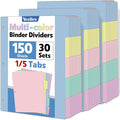 150 Pcs Colored Binder Dividers by YesBes