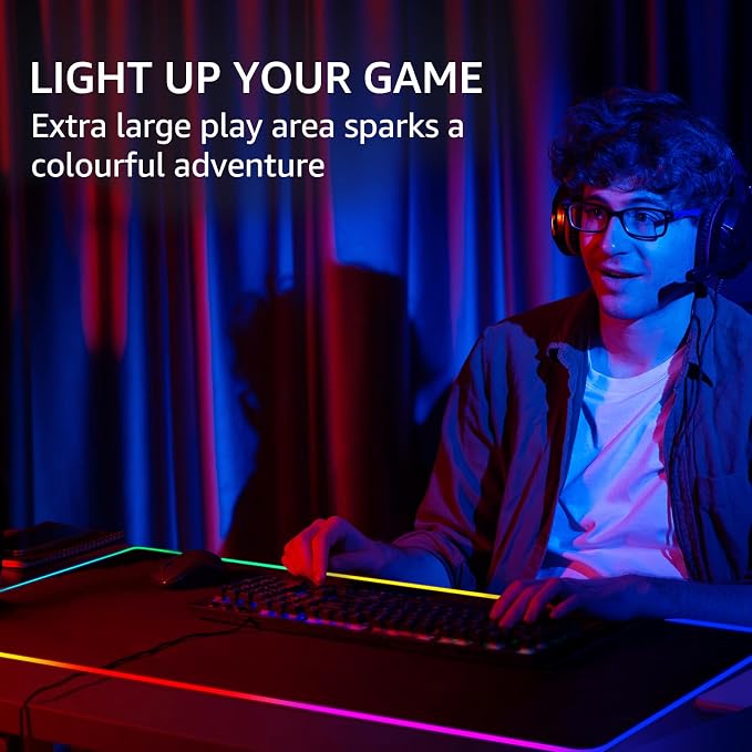 KTRIO RGB Large Gaming Mouse Pad, 35.4 x 15.7 in, RGB Black, XXXL | Smooth - Image 6