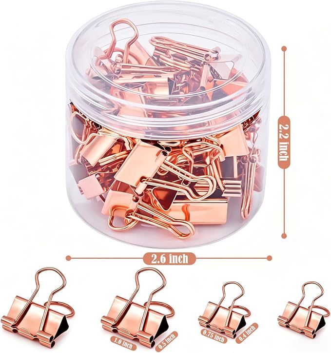 BAYTORY 40Pcs Binder Clips, Binder Clips Assorted Sizes, - Image 2