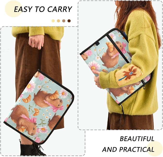 Expanding File Folder Bow Capybara Accordion File Organizer 13 Pockets Document - Image 2