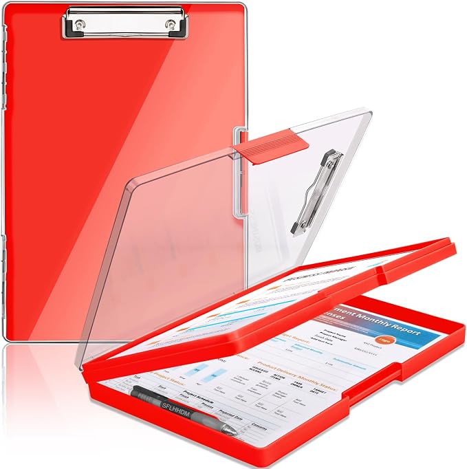 SFLHHDM Clipboard with Storage, Heavy Duty Clip Boards 8.5x11 with 2 Storage by SFLHHDM