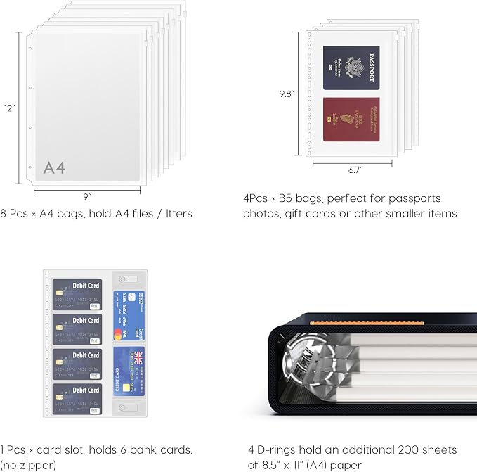 Important Document Organizer Binder, Birth Certificate Protector | Fireproof - Image 4