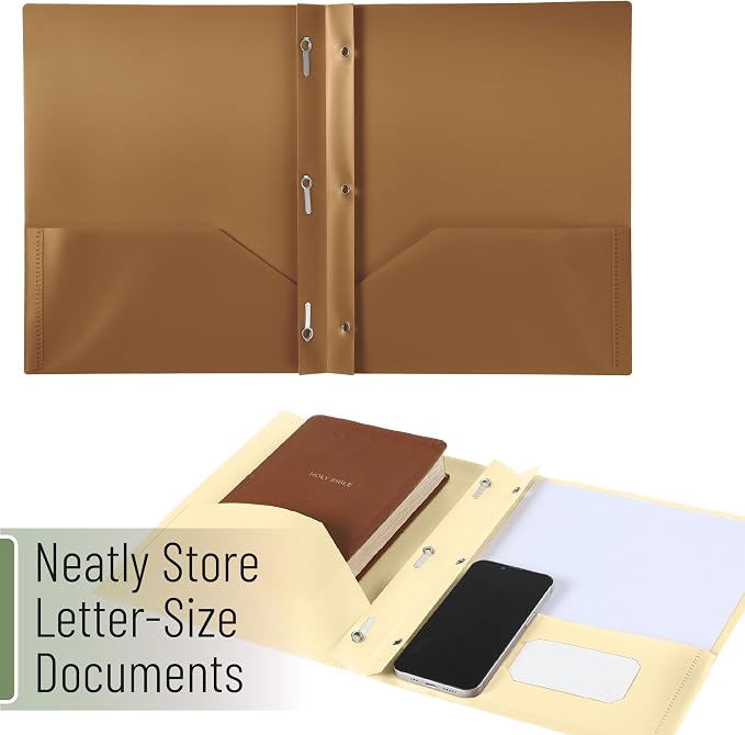 Mr. Pen- Plastic Folders with Pockets and Prongs, 5 Pack, Letter Size | Dark - Image 7