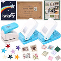 3 Pcs Paper Punch | Star Square Stamp Punches | 1x0.8 inch Postage Stamp Shape by CYFUNDESIGN